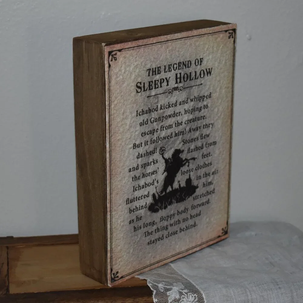 The Legend Of Sleepy Hollow Headless Horseman Plaque Sign Gothic Halloween Decor